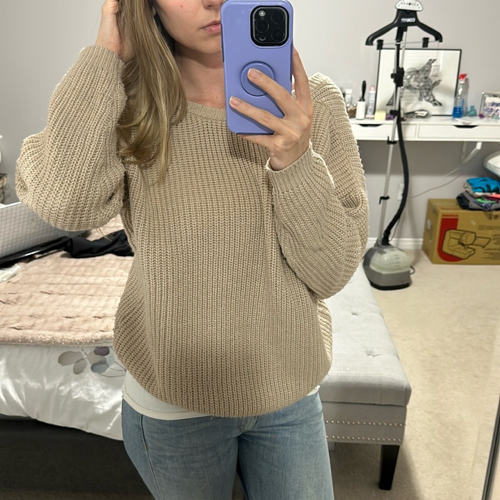 LULUS BOATNECK CREWNECK KNIT SWEATER